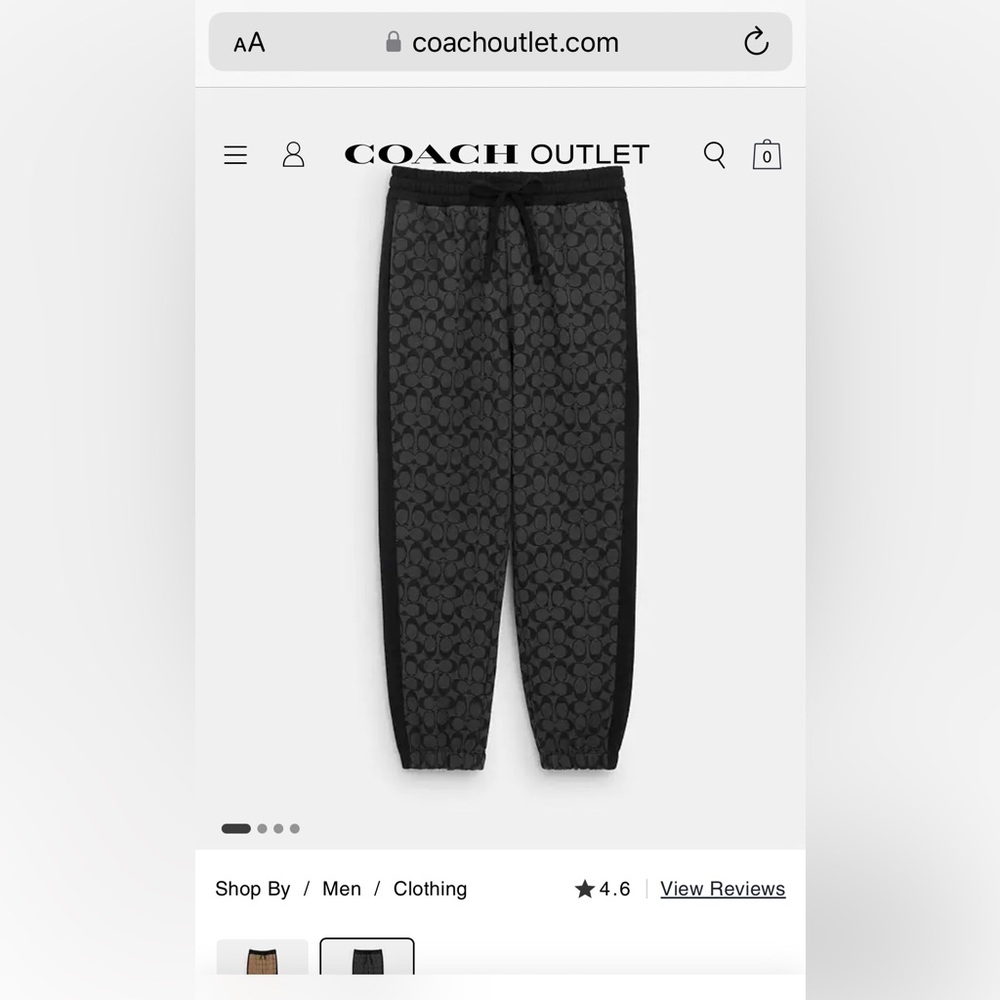 Authentic COACH Men’s Signature Sweatpants in Black Size L BRAND NEW WITH TAGS